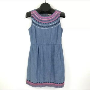 Embroidered Jcrew Chambray Dress